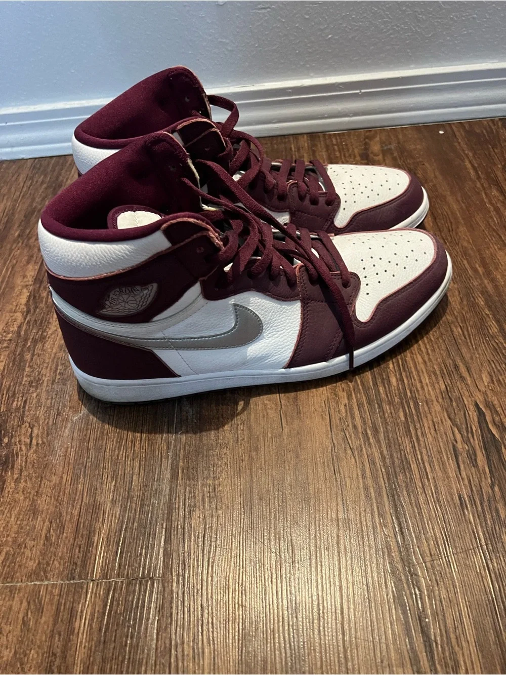 Air Jordan High-Top Men’s Sneakers - Maroon and White